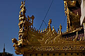 Bagan Myanmar. Shwezigon pagoda. perfumed chambers ancillary temples housing standing bronze Buddha images. 